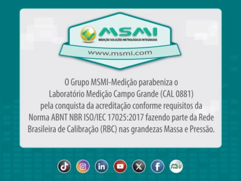 Parabéns Medição Campo Grande – Nova Acreditação