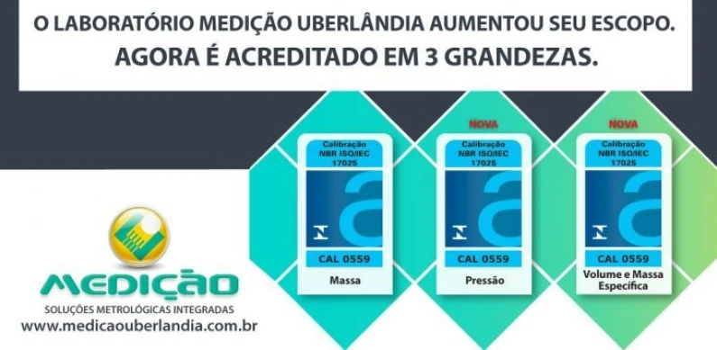 A Medição Uberlândia é acreditada pela Cgcre