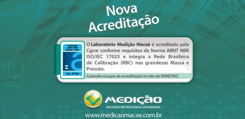 Nova acreditação Laboratório Medição Macaé