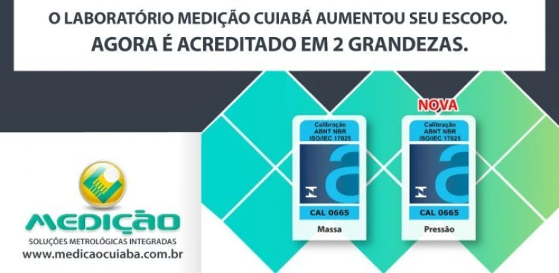A Medição Cuiabá é acreditada pela Cgcre
