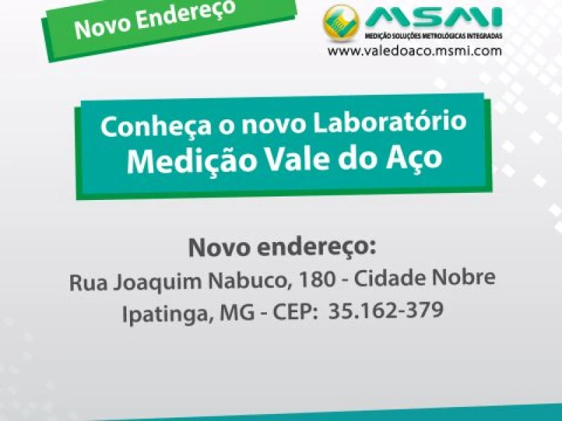 Laboratório Medição Vale do Aço em novo endereço